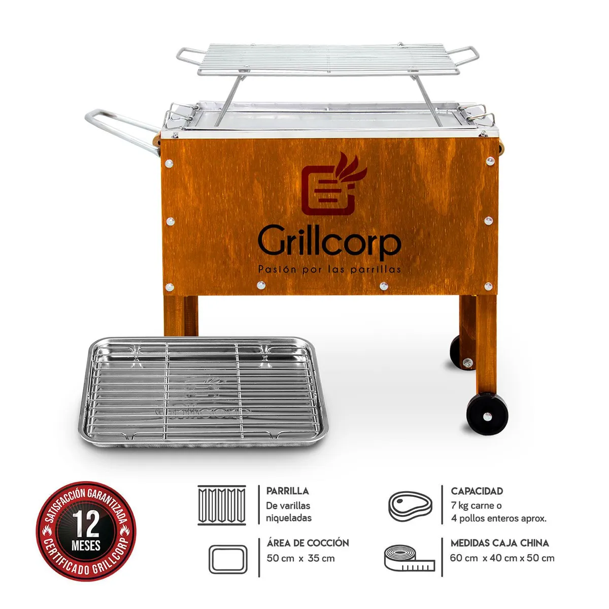 GRILLCORP - Caja China Junior Premium  Parrilla de Varillas Inoxidables