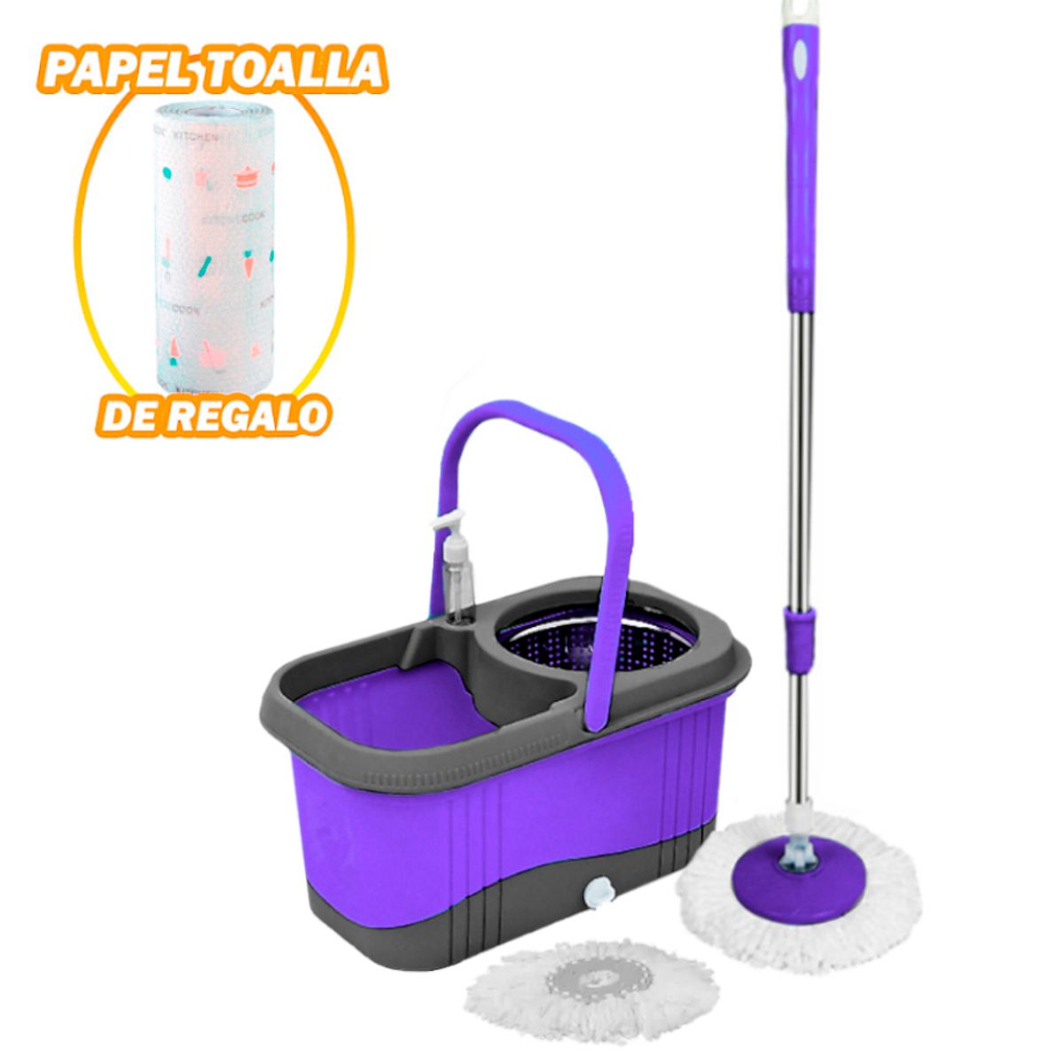SASHIJA - Balde Trapeador Dispensador MD Y Papel Toalla Reutilizable