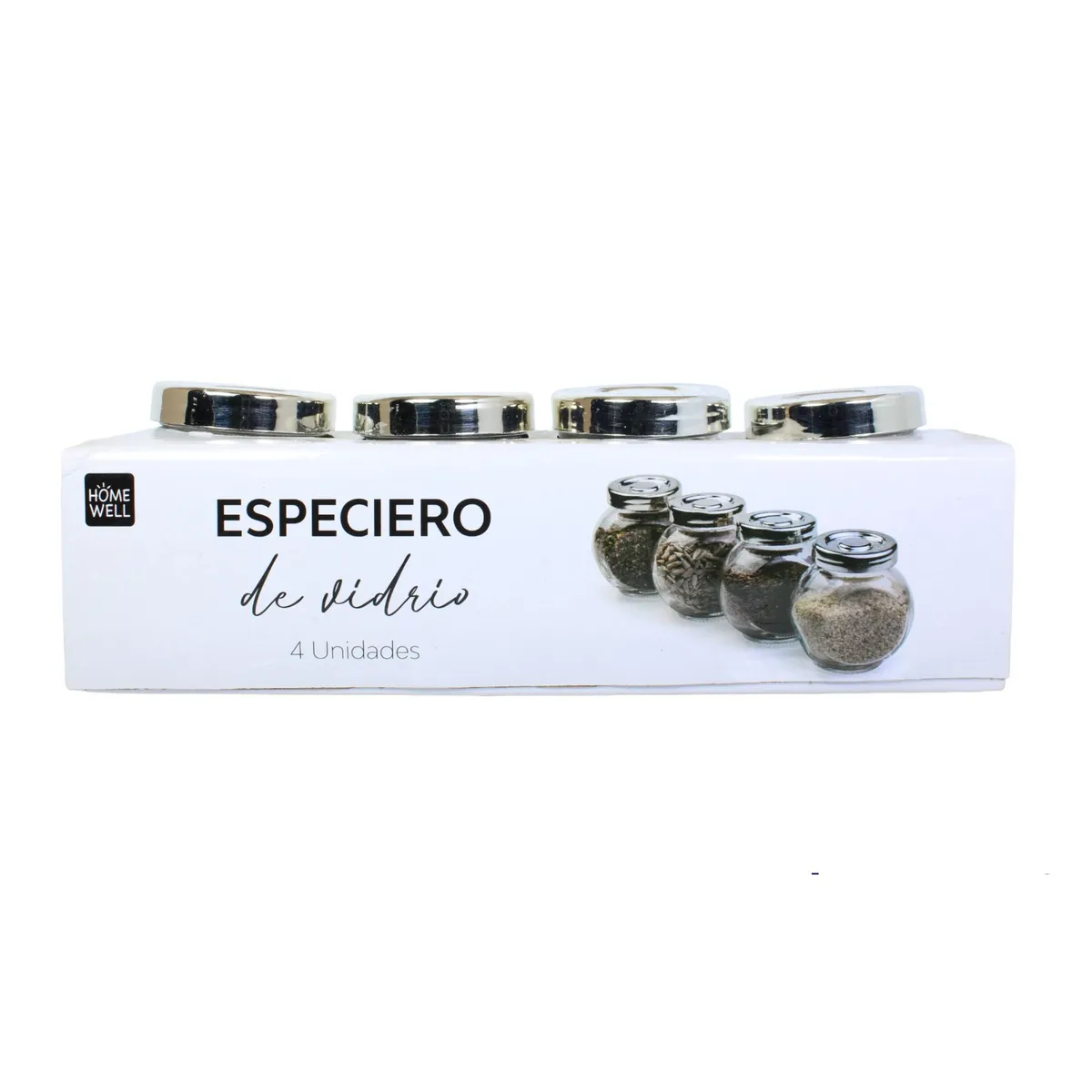 GENERICO - Set de 4 Especieros de Vidrio - Calidad Superior