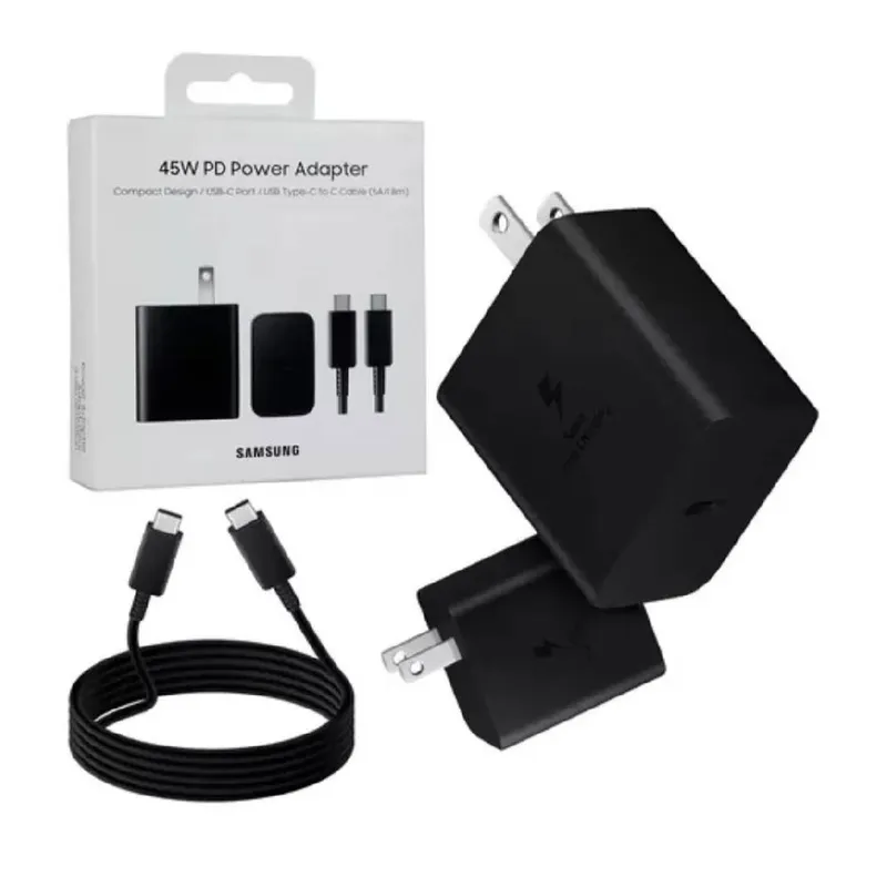 SAMSUNG - CARGADOR SAMSUNG DE 45W USB-C CON CABLE 1.8M  -NEGRO