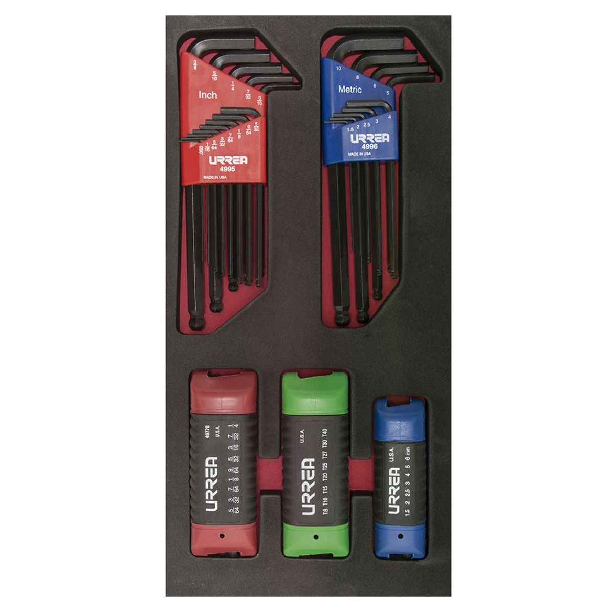 URREA - JUEGO DE 22 LLAVES HEXAGONAL "L" y 24 LLAVES HEXAGONALES - URRCH120