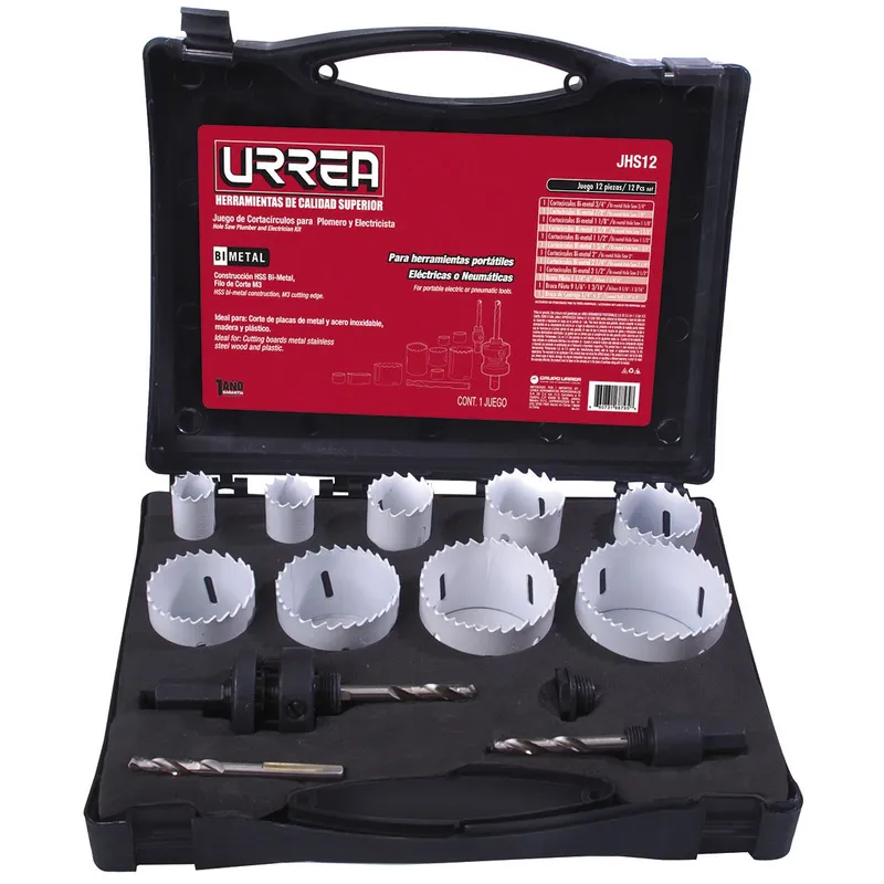 URREA - JUEGO DE 12 CORTACIRCULOS BIMETÁLICOS URREA - URRJHS12