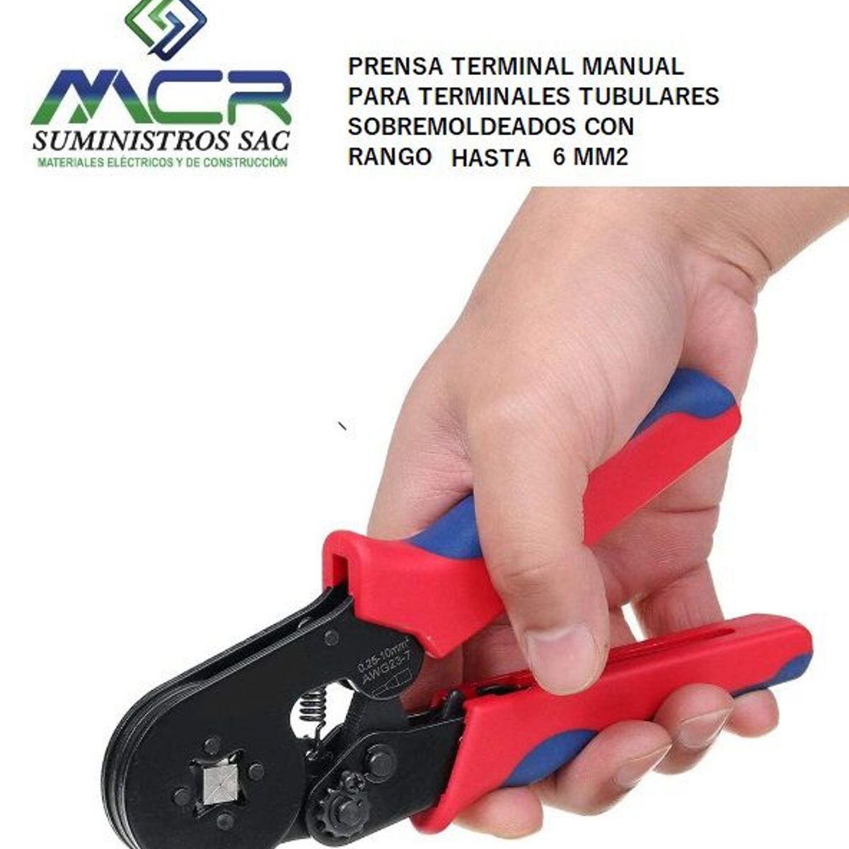 GENERICO - ALICATE PRENSA TERMINAL MANUAL PARA TERMINAL TUBULAR SOBREMOLDEADO