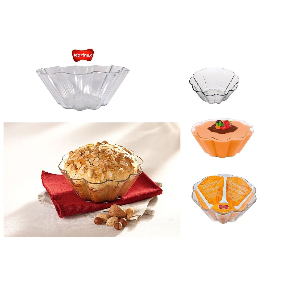 MARINEX - Fuente Refractorio de Pyrex Brioche de Vidrio Templado - Marinex 1300 ml