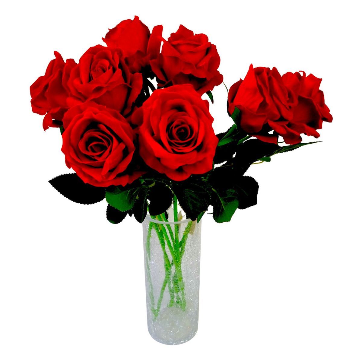 GENERICO - Florero de Vidrio Craquelado - 25 x 11.5 cm