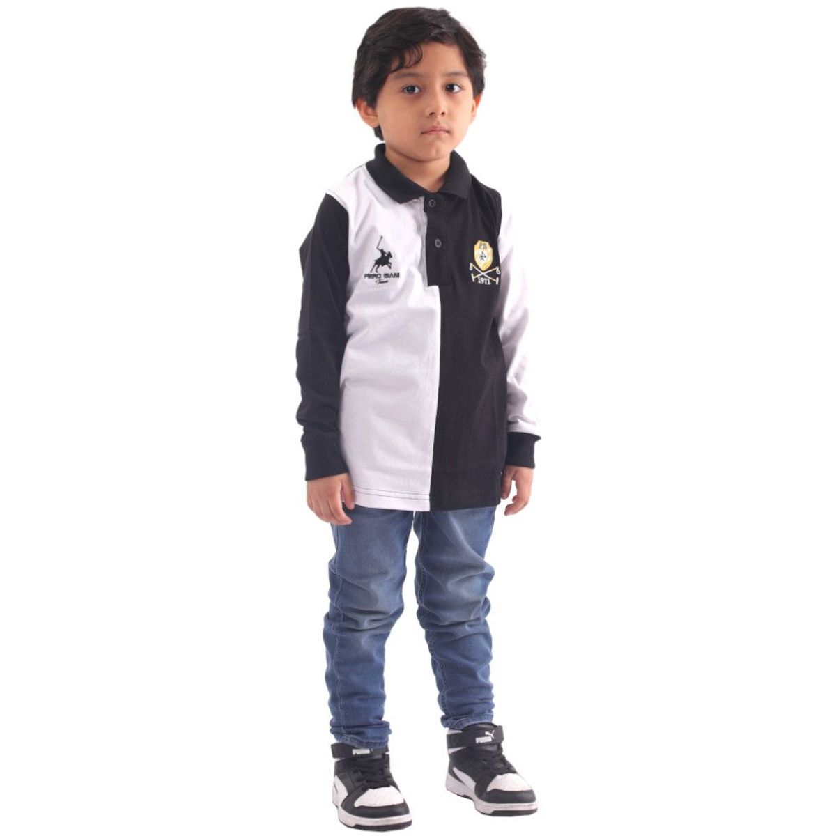 GENERICO - Polo Camisero Manga Larga NiÃ±o AlgodÃ³n Jersey Piero Biani