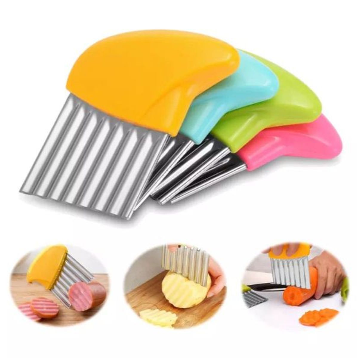 ANKAFA IMPORTACI?N - Cuchillo Ondulado para Papas Fritas y Vegetal