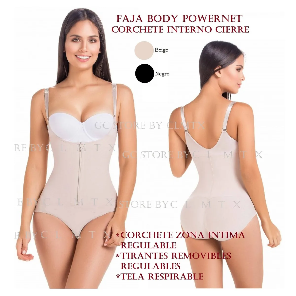 OEM - Faja Reductora Body PostParto con Cierre Powernet Afina Moldea Oficina