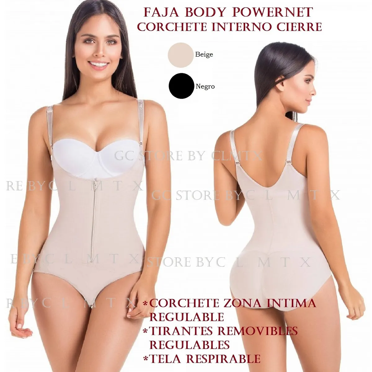 OEM - Faja Reductora Body PostParto con Cierre Powernet Afina Moldea Oficina