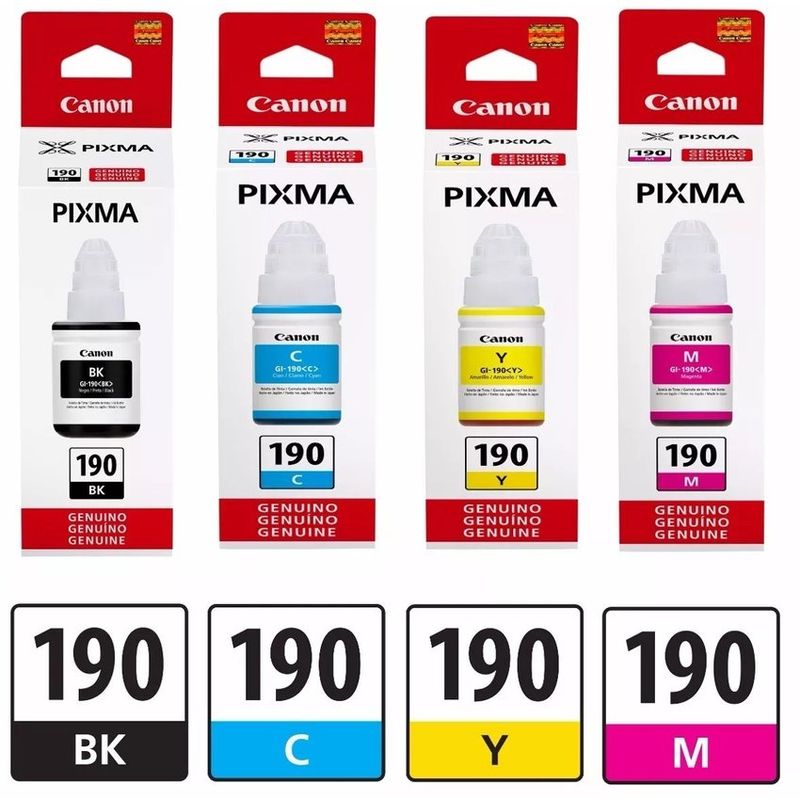 CANON - Pack tinta canon gi-190 colores y negro