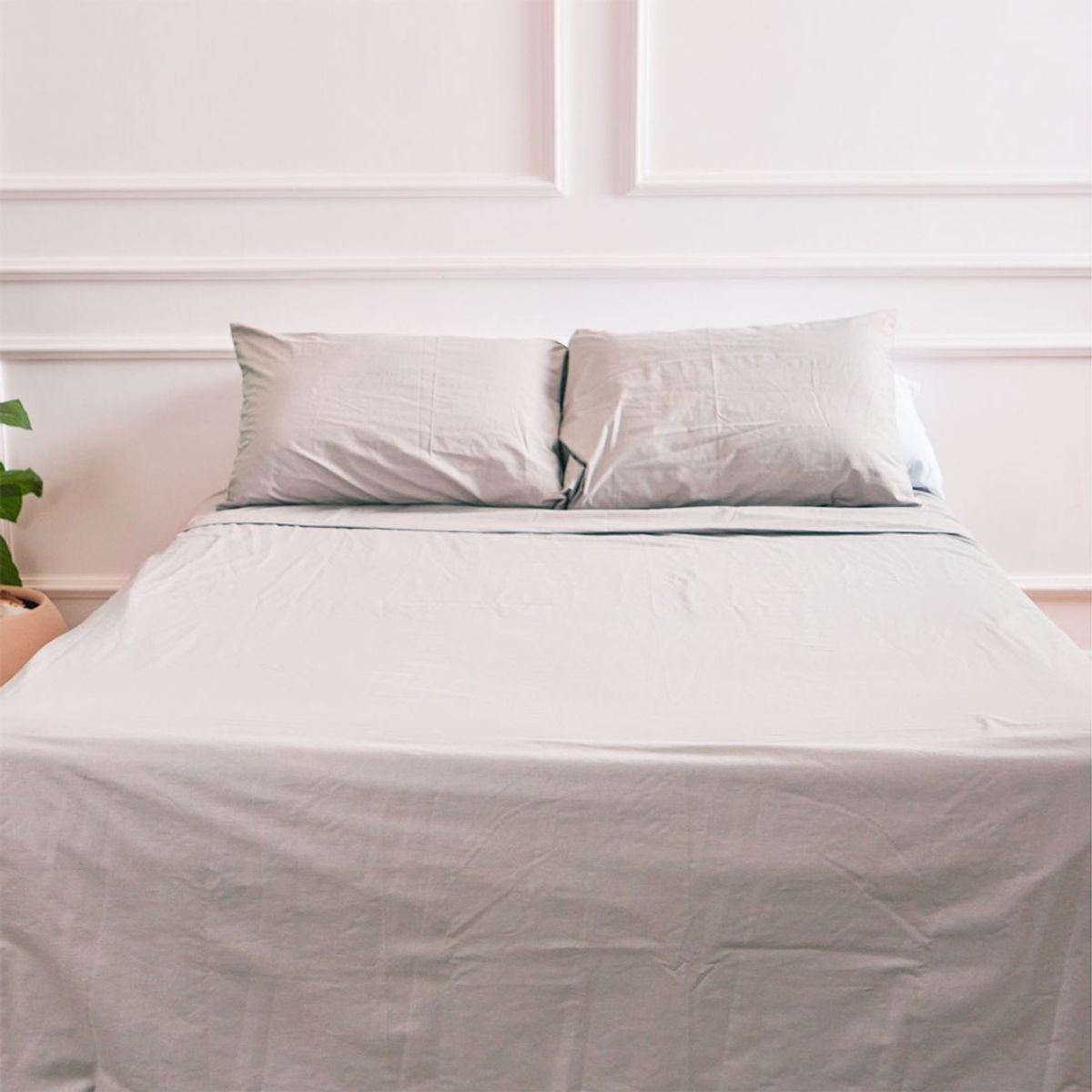 SUIT THE BED - Juego De Sábanas Algodón Pima - Queen - 150 Hilos - Plomo