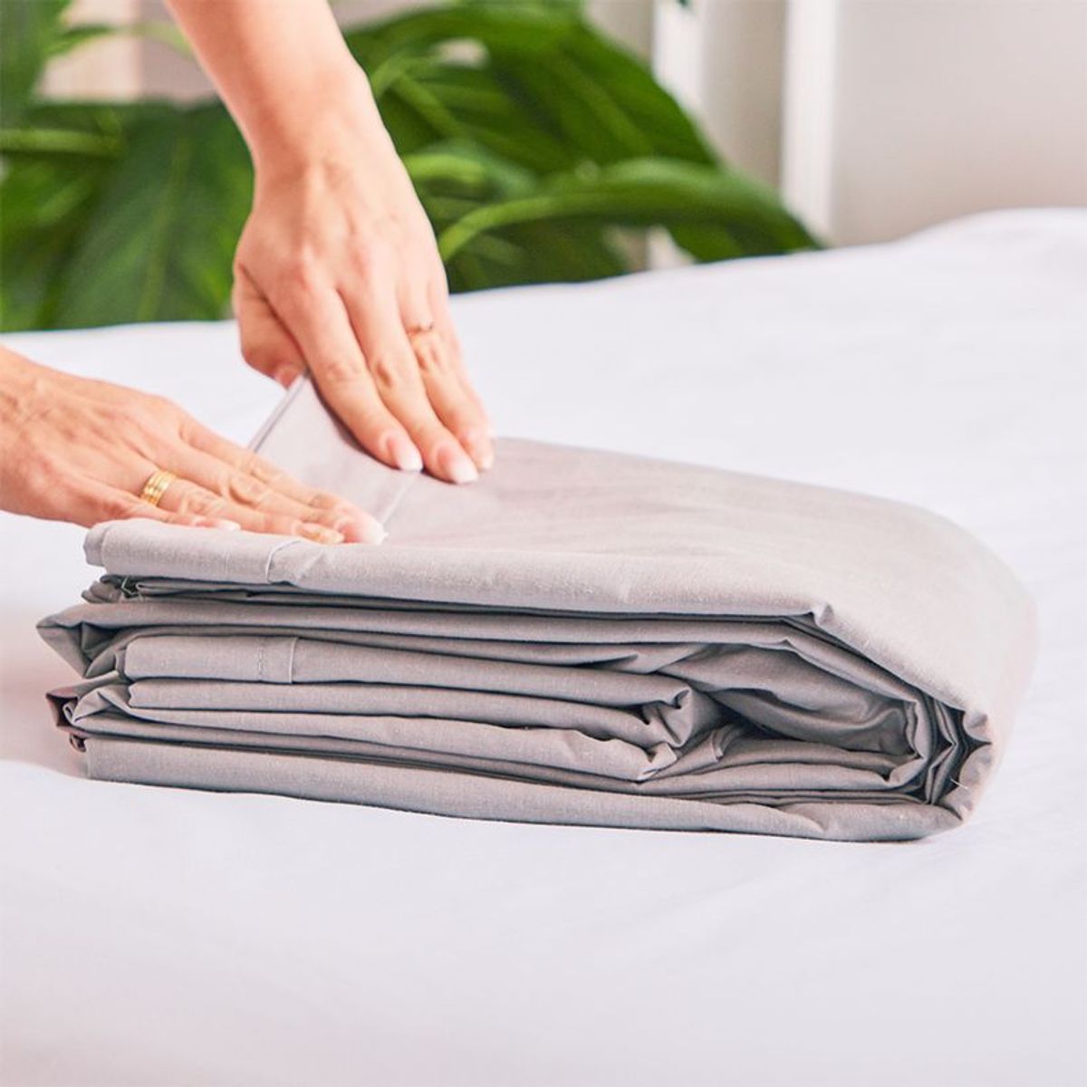 SUIT THE BED - Juego De Sábanas Algodón Pima - Queen - 150 Hilos - Plomo