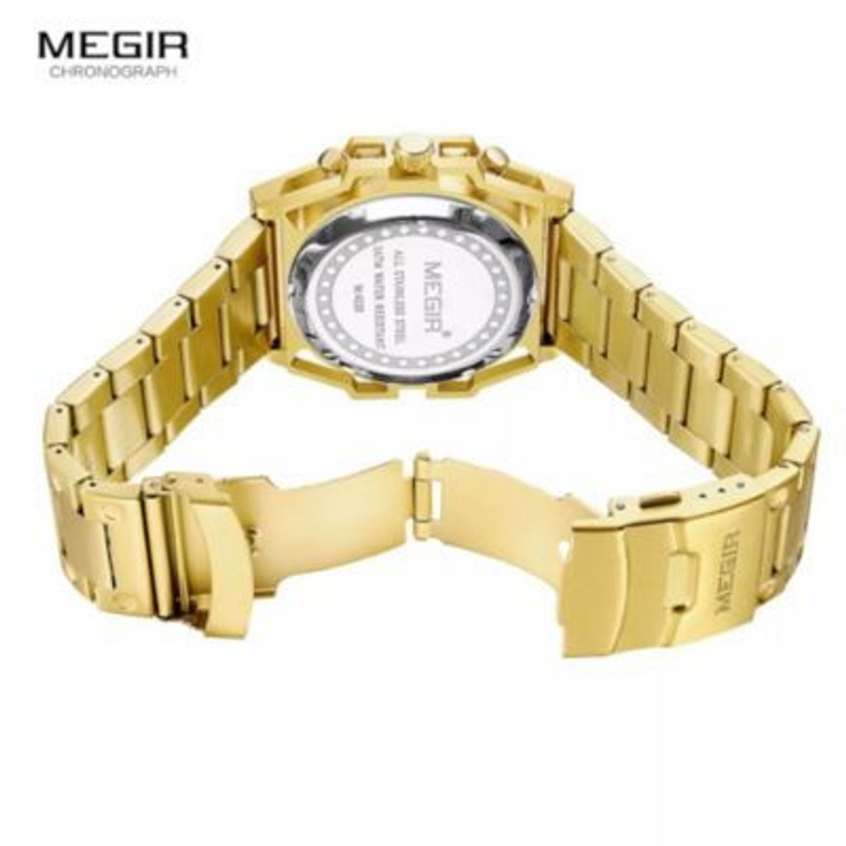 MEGIR - Reloj Megir Acero Dorado y Azul MEG-57_.