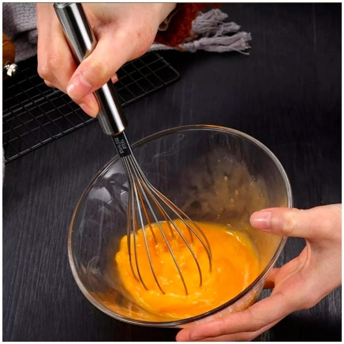 MINARI - Batidor Manual Acero Inoxidable Utensilio Repostería 1066B