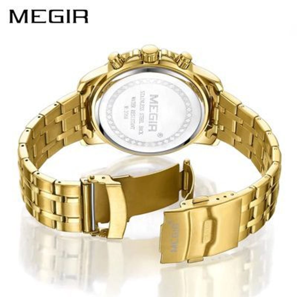 MEGIR - Reloj Megir Acero Dorado y Azul MEG-45_.