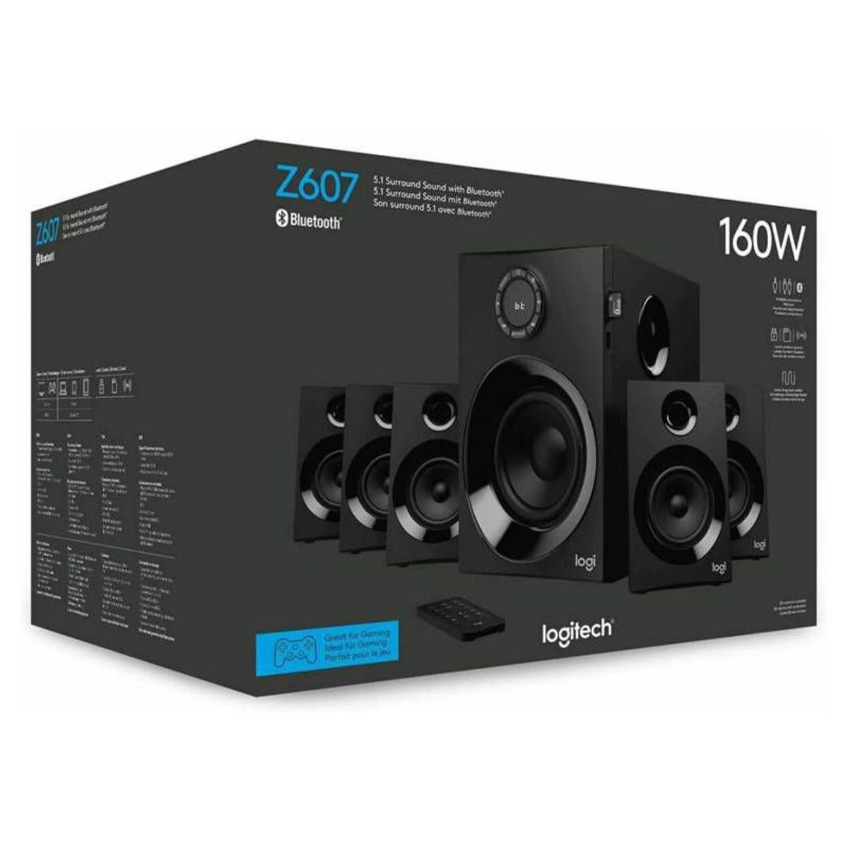 LOGITECH - Parlante Logitech Z607 5.1 Bluetooh sub Woofer 160W Gamer Envolvente