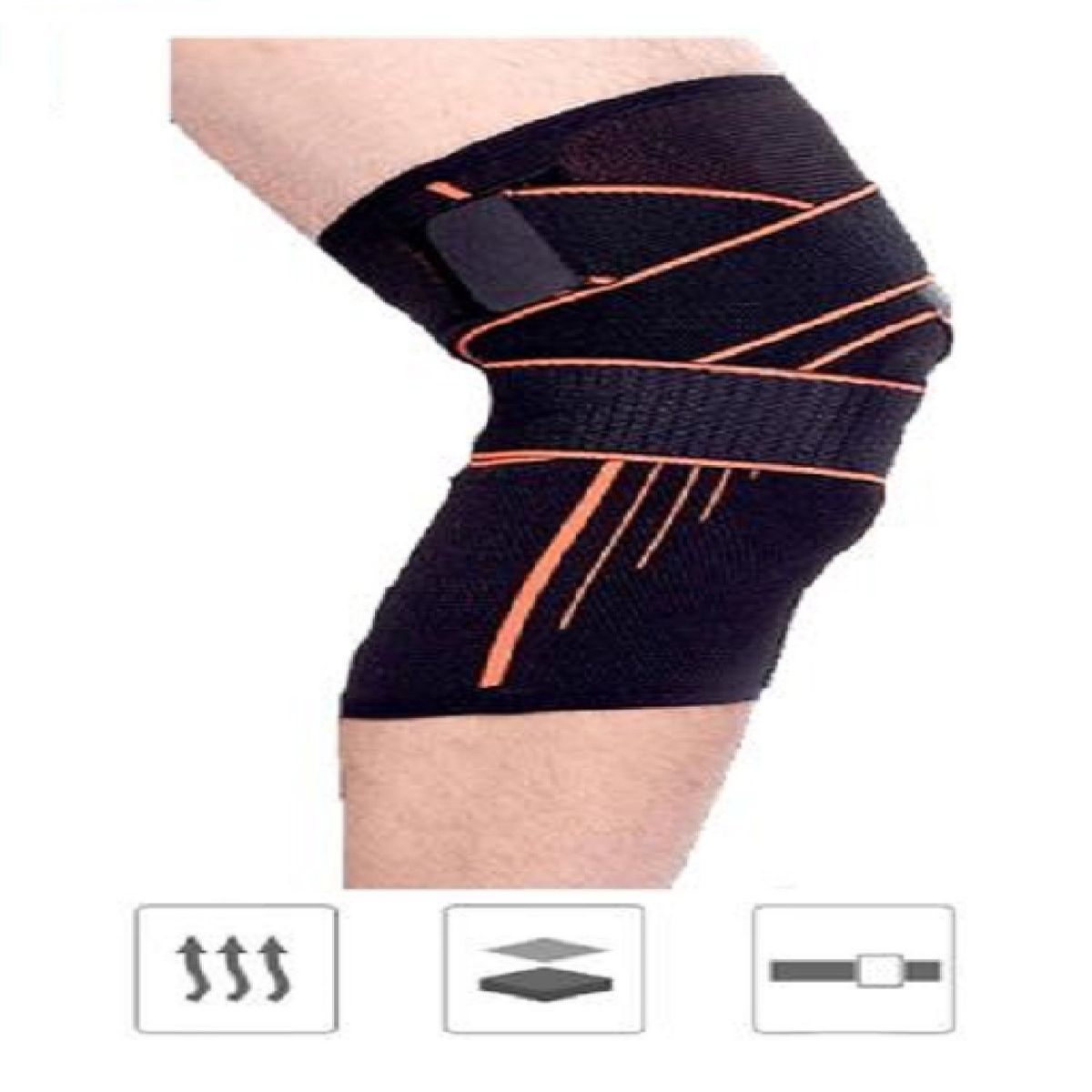 ALPHA GYM - Rodillera deportiva profesional con vendas Premium