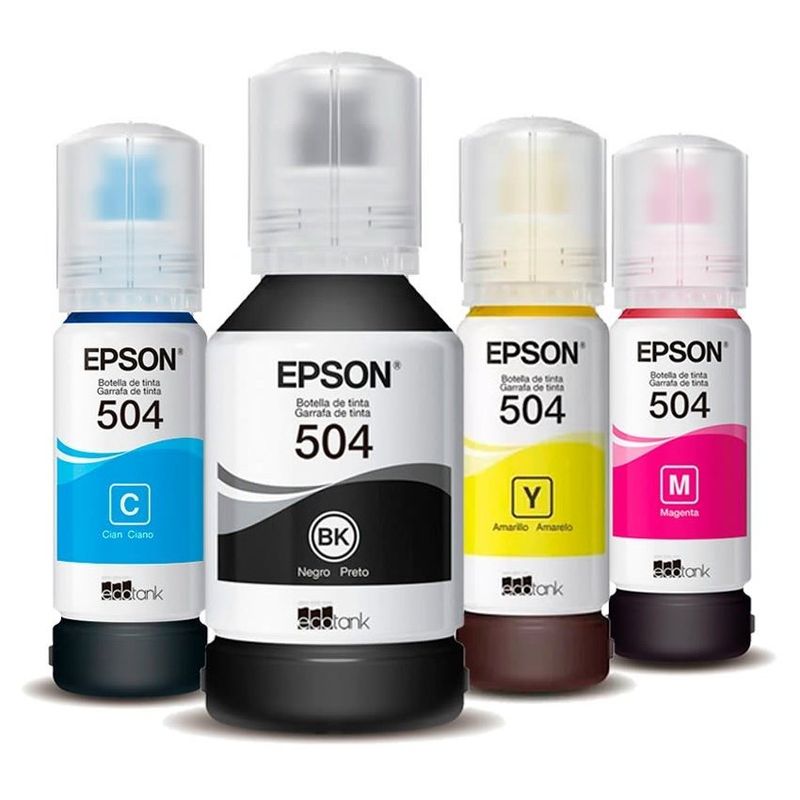 EPSON - Tinta Epson T504 Colores y Negro Para L4260 L6270 L14150