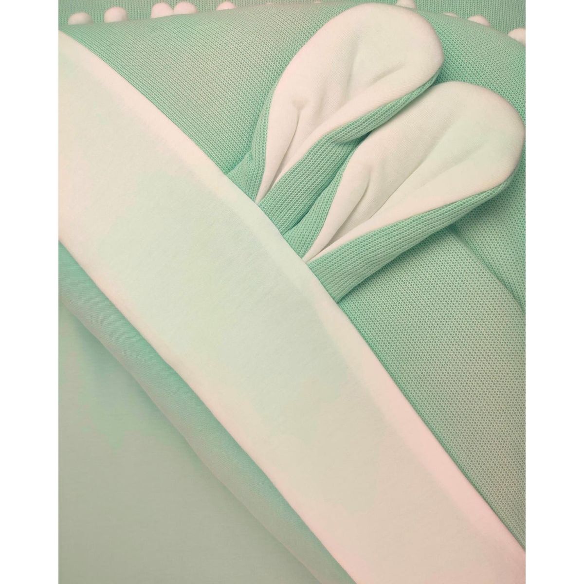 BABY MERINOS - Colcha Bebe Punto ingles acolchada - Orejitas - Verde