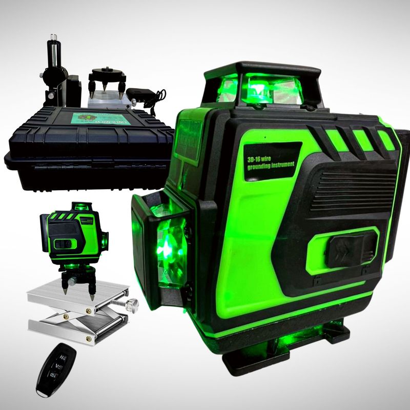 GENERICO - Nivel Láser Verde 4D 16 Líneas 360 grados