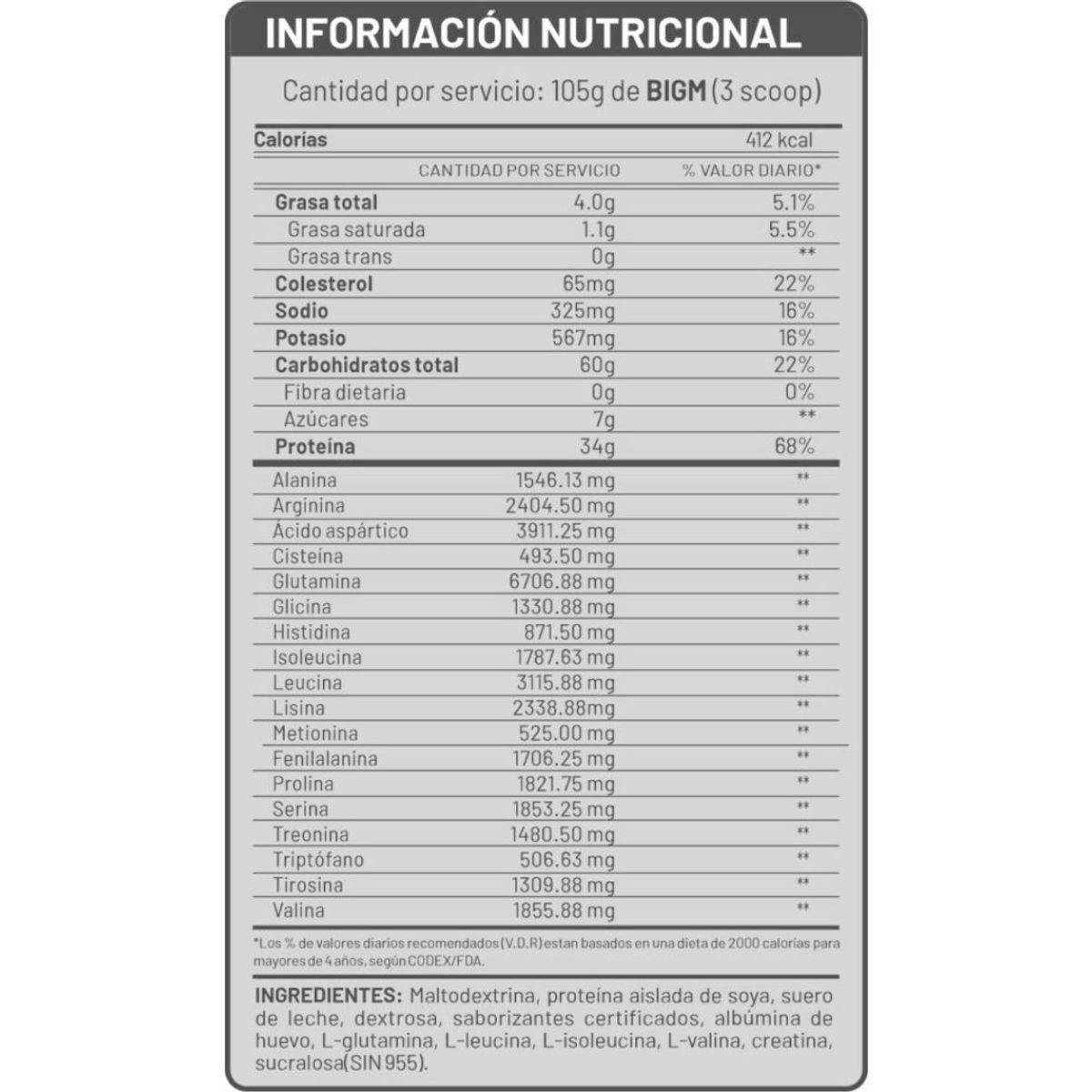 UNIVERSE NUTRITION - BigM 5KG Ganador de Masa Universe Nutrition - Chocolate