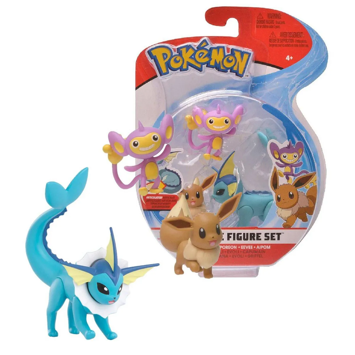 POKEMON - Pokemon Battle Figure Set De 3 Vaporeon  Eevee  Aipom