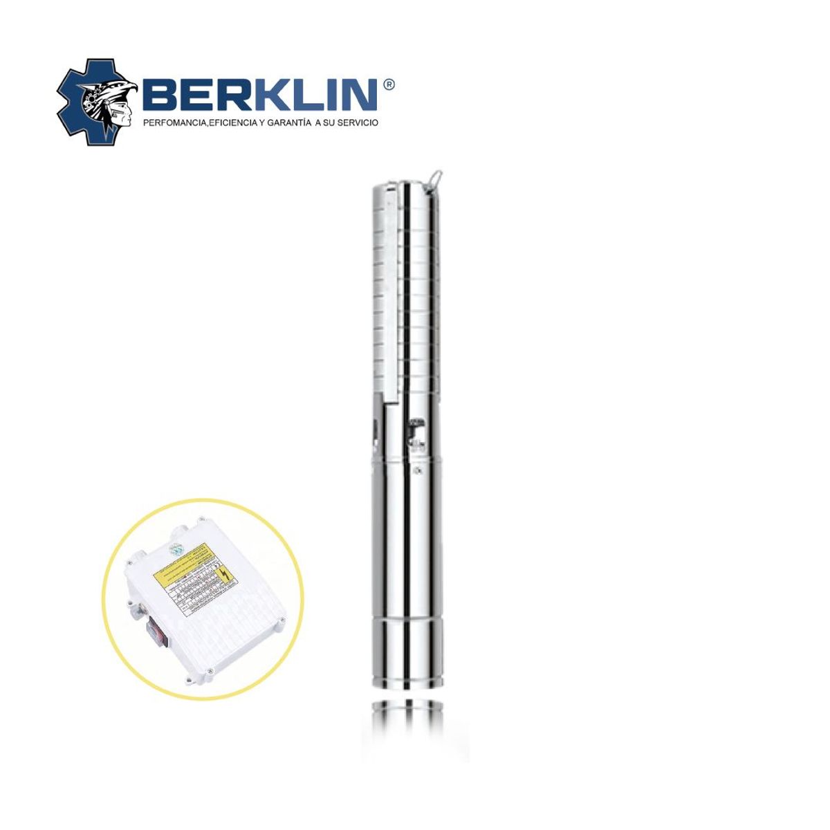 BERKLIN - BOMBA SUMERGIBLE PARA POZO PROFUNDO DE 2 HP 220V - 2¨ ACERO