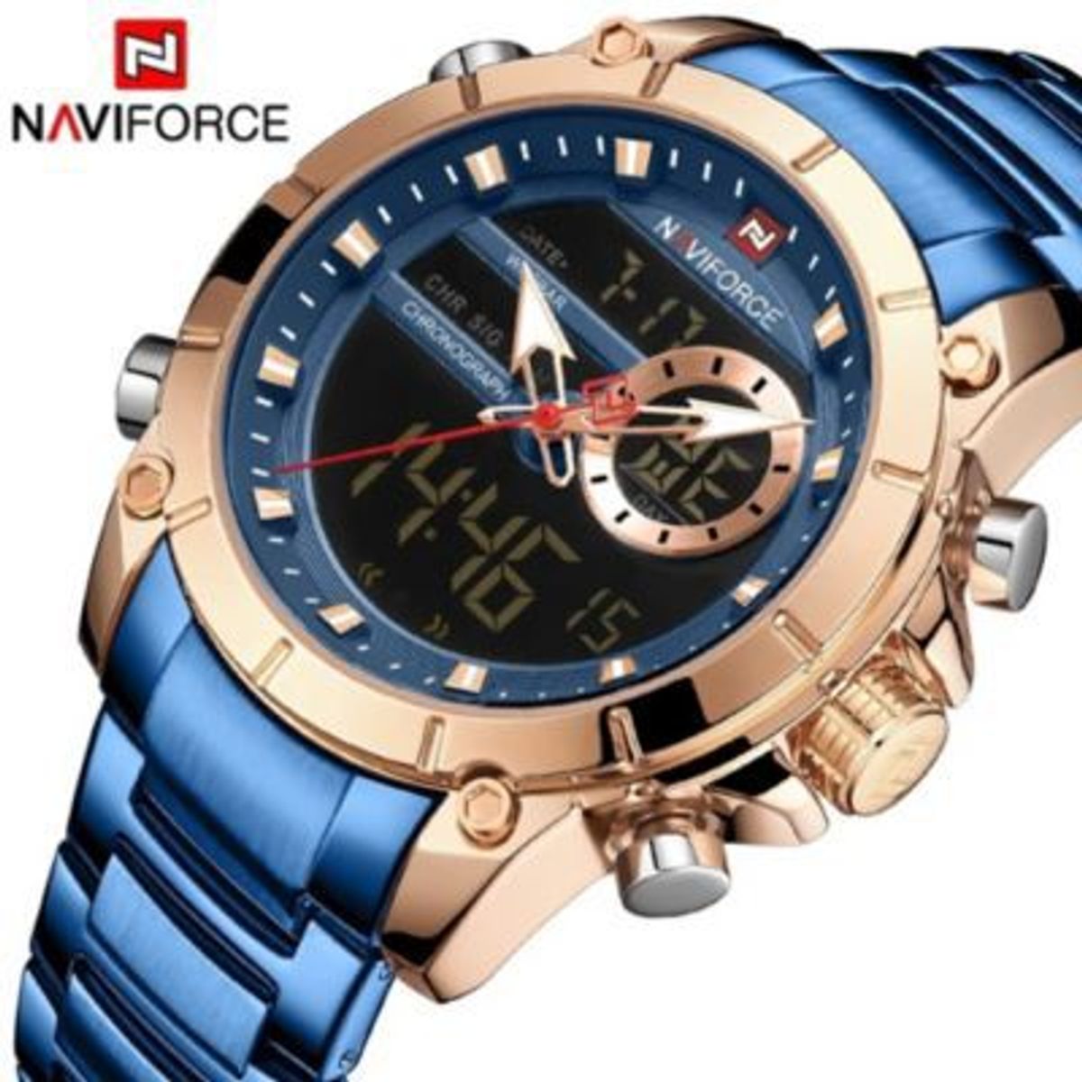 NAVIFORCE - Reloj Naviforce Acero Oro Rosa Azul NAV-79