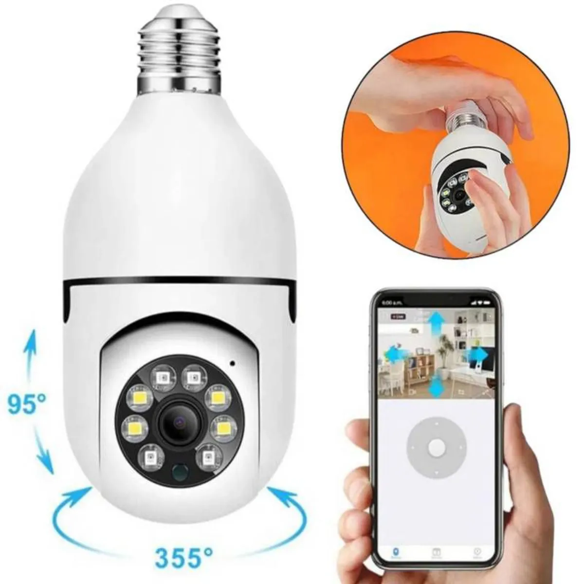 OEM - Camara IP de Seguridad WiFi Foco Bombillo Espia Control Celular