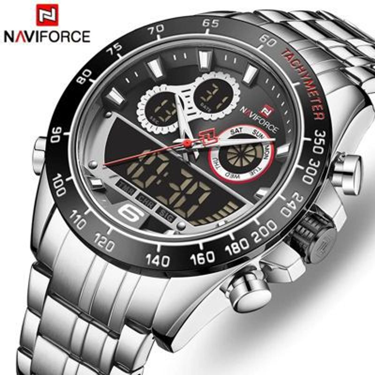 NAVIFORCE - Reloj Naviforce Acero Plateado y Negro NAV-51