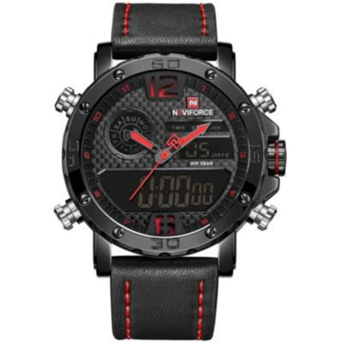 NAVIFORCE - Reloj Naviforce Acero Negro y Cuero Negro NAV-36