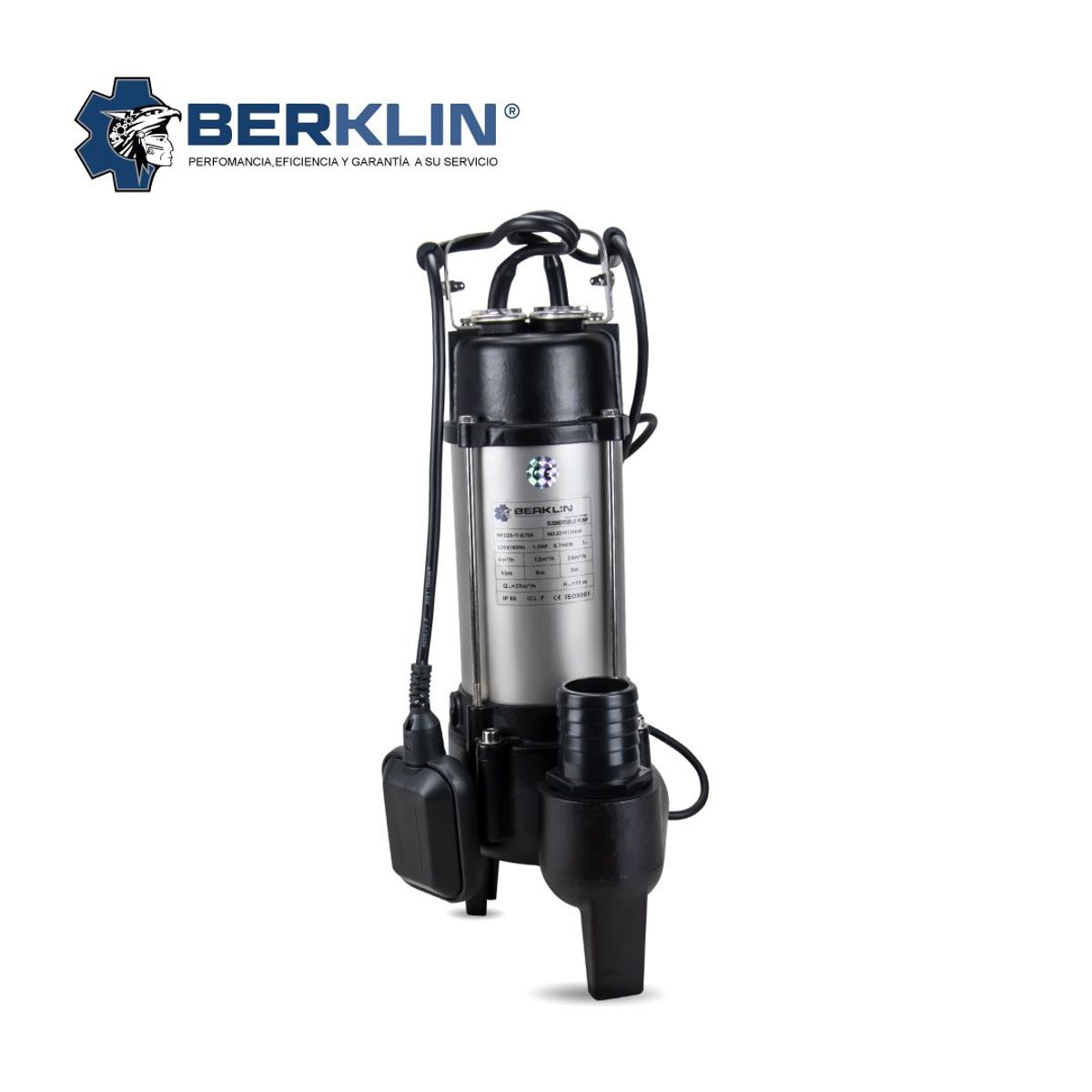 BERKLIN - BOMBA SUMERGIBLE DE 1HP PARA AGUAS TURBIAS