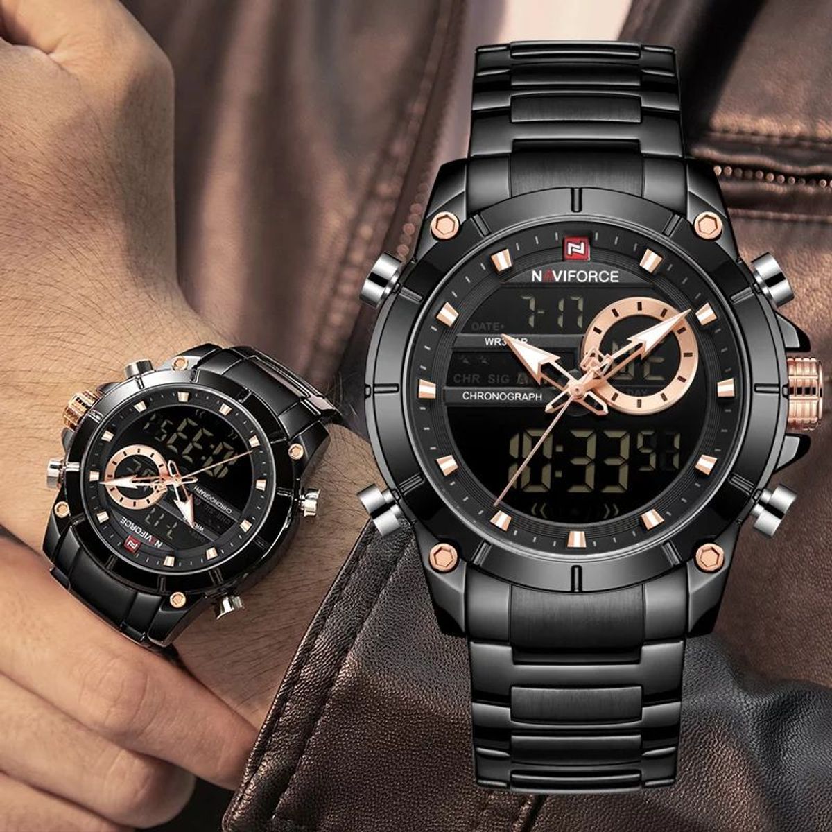 NAVIFORCE - Reloj Naviforce Acero Negro NAV-20