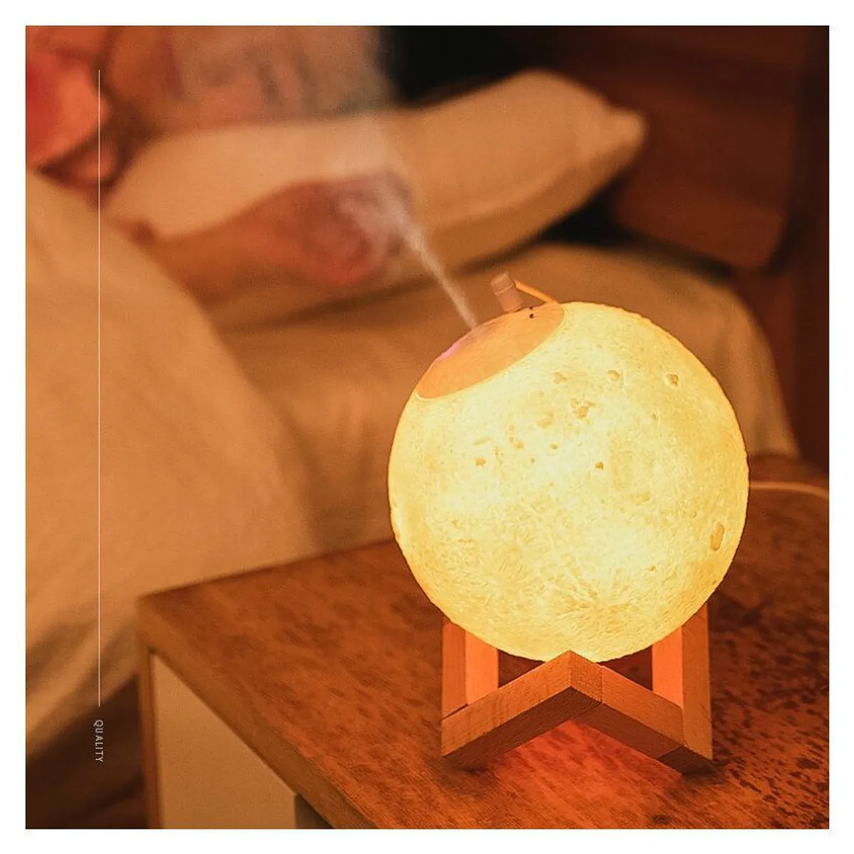 GENERICO - Lámpara led humidificador luna purificador.