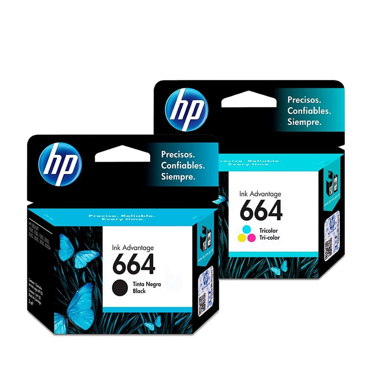 HP - Cartucho de Tinta HP 664 Pack Tricolor - Negro F6V28AL- F6V29AL