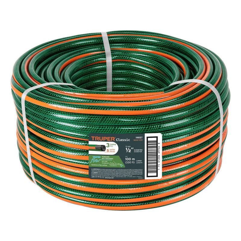 TRUPER - Manguera de riego de 1/2" reforzada 100 metros Truper