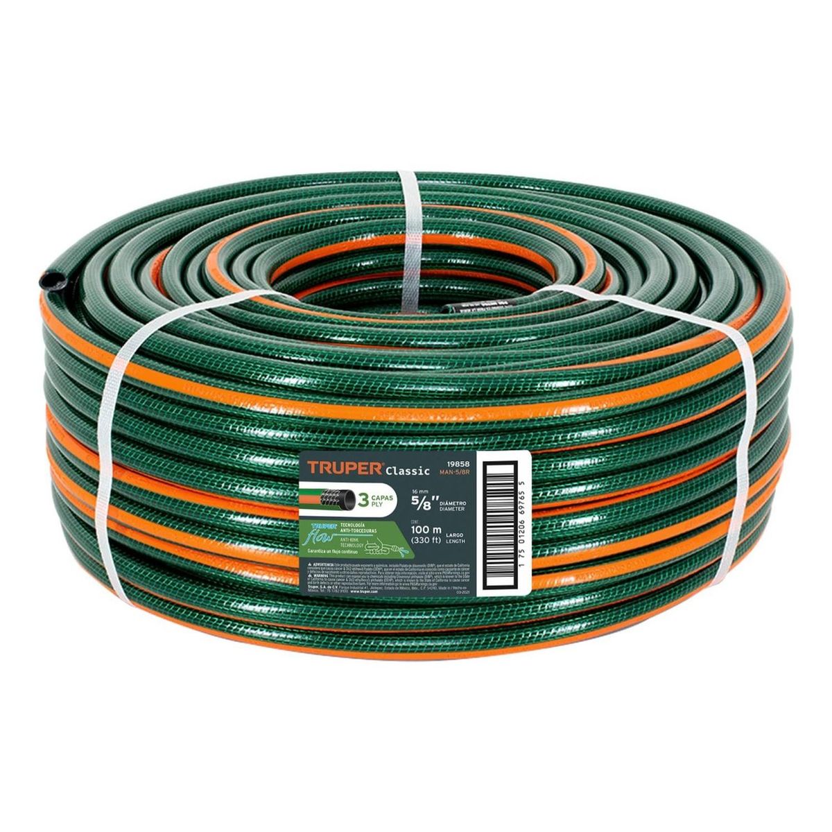 Truper - Manguera de riego de 5/8" reforzada 100 metros Truper
