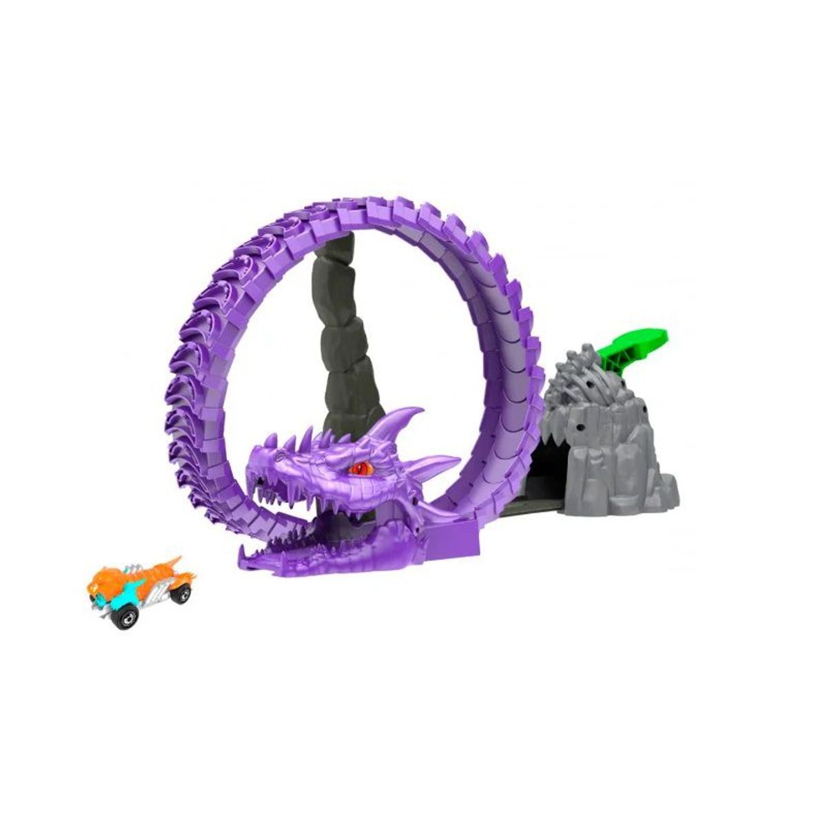 TEAMSTERZ - Juguete Pista con Lanzador Dragón Destructor + 1 Auto Teamsterz