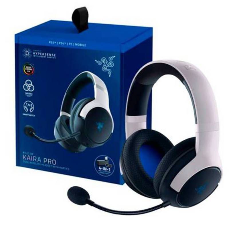 RAZER - AUDIFONO CMICROF RAZER KAIRA PRO PS5 WIRELESSBT CHROMA WHITE
