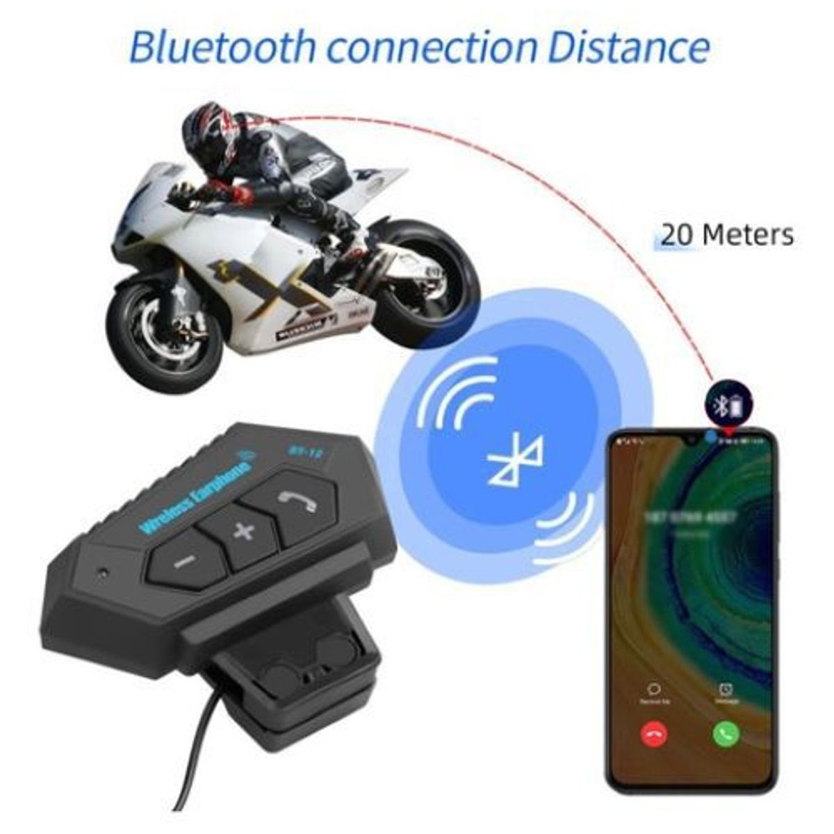 GENERICO - Auriculares Inalámbricos Bluetooth Para Casco De Moto