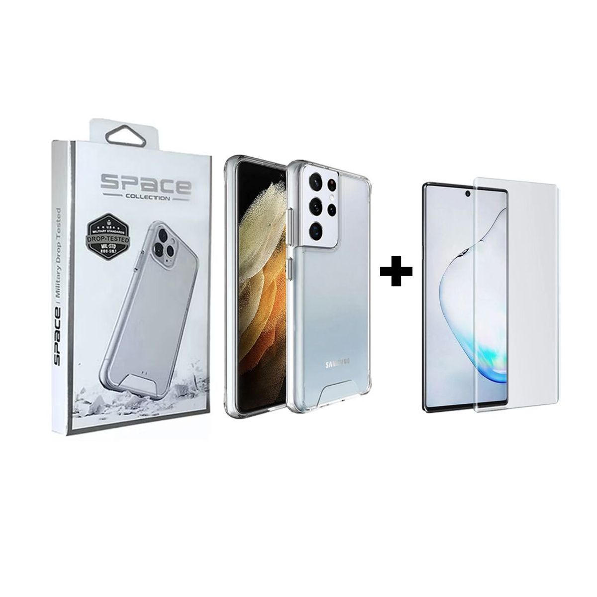 GENERICO - Funda Case Space Drop y Mica UV para Samsung S21 ultra Transparente