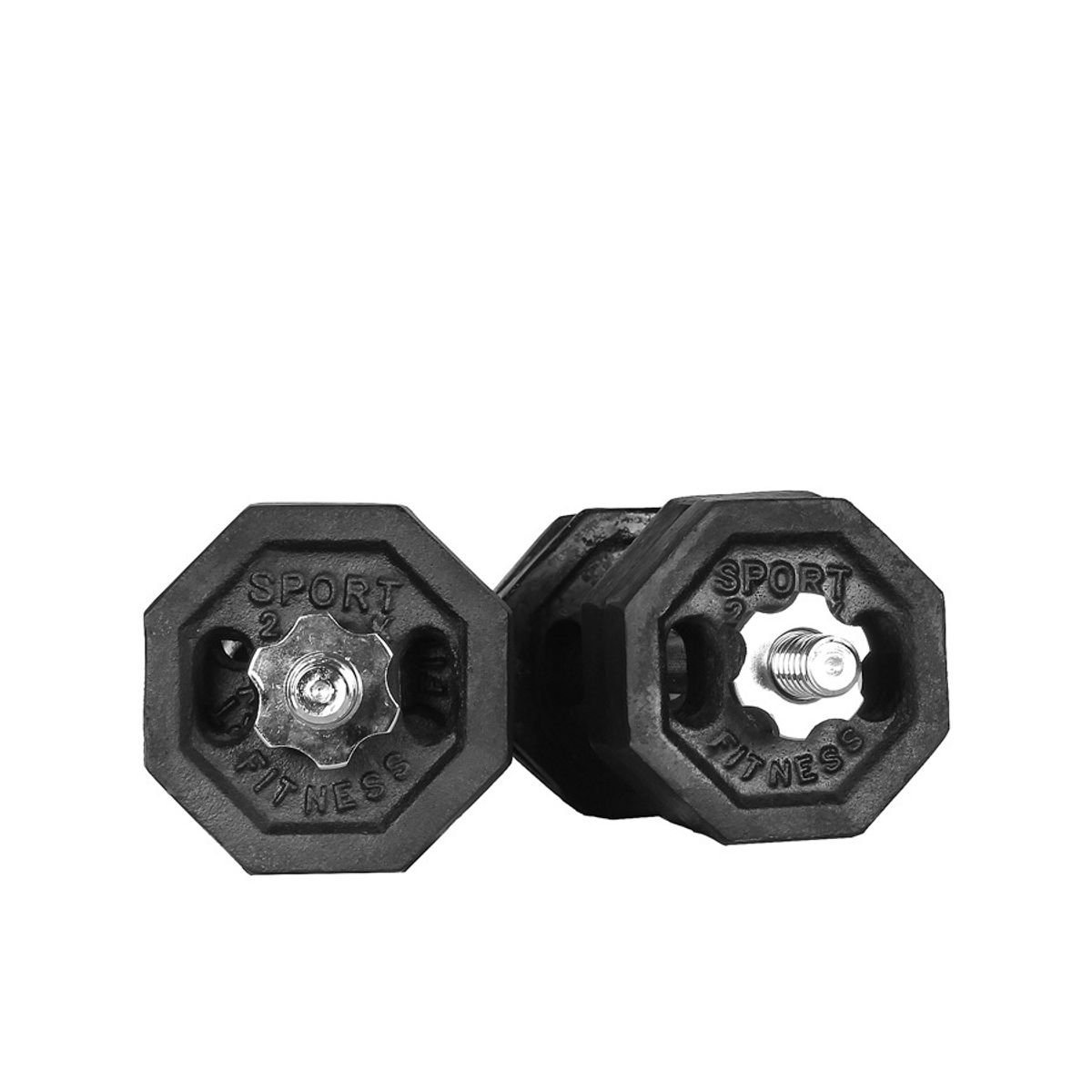 SPORT FITNESS - Set de Pesa 16 kilos + Mancuernas Importadas - hexagonales