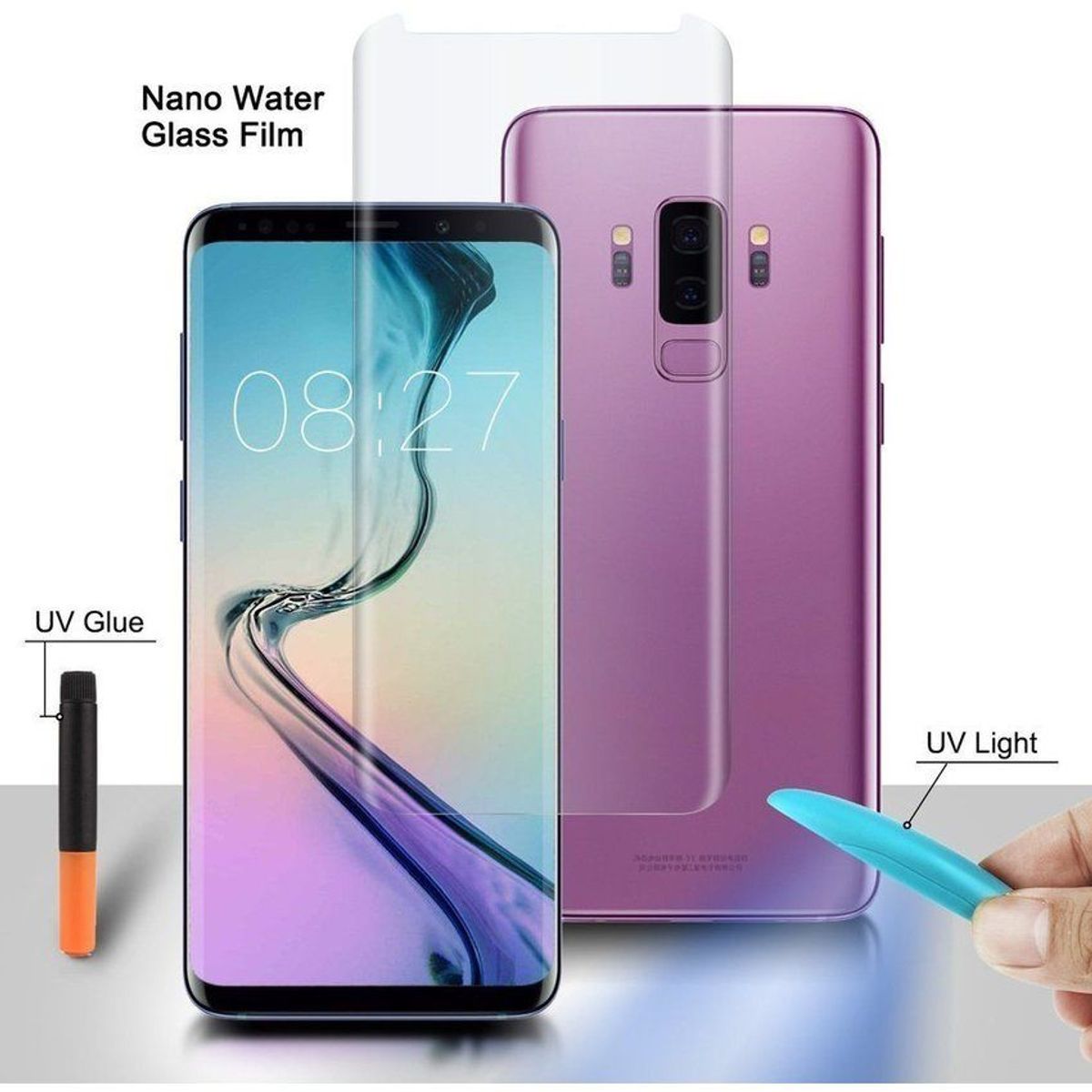 GLASS - Vidrio Templado UV Curvo para Samsung Galaxy S9 Plus Transparente