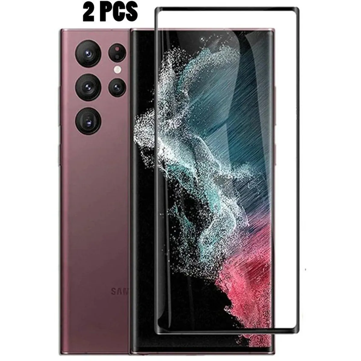 GENERICO - 2pcs-Mica Vidrio Templado Samsung S22 Ultra 20k Full Glue