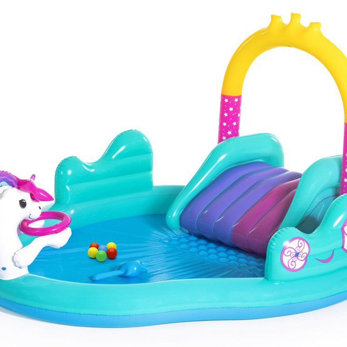 BESTWAY - Piscina Para Niños Incluye Tobogan Inflable Capacidad 220 L