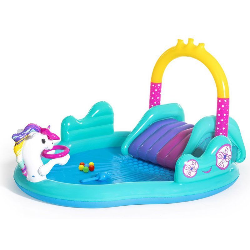 BESTWAY - Piscina Para Niños Incluye Tobogan Inflable Capacidad 220 L