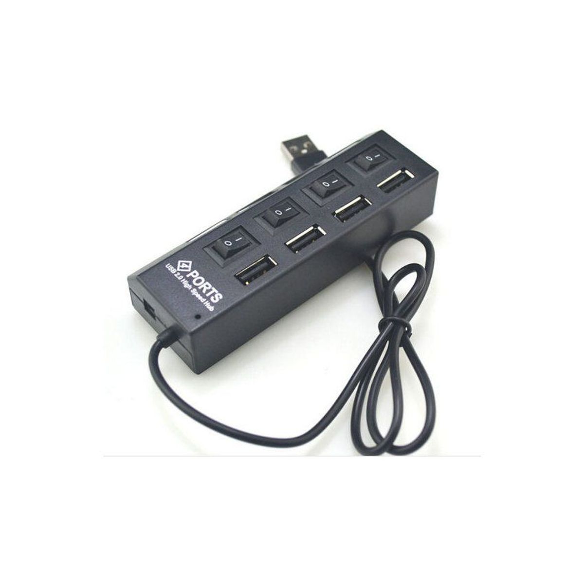 GENERICO - Multipuertos Extensión Hub 4 Puertos USB Negro