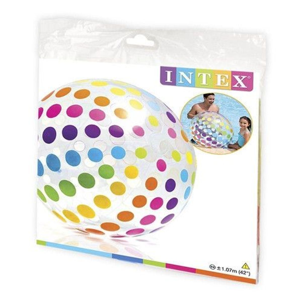 INTEX - Pelota de playa gigante inflable transparente con puntos