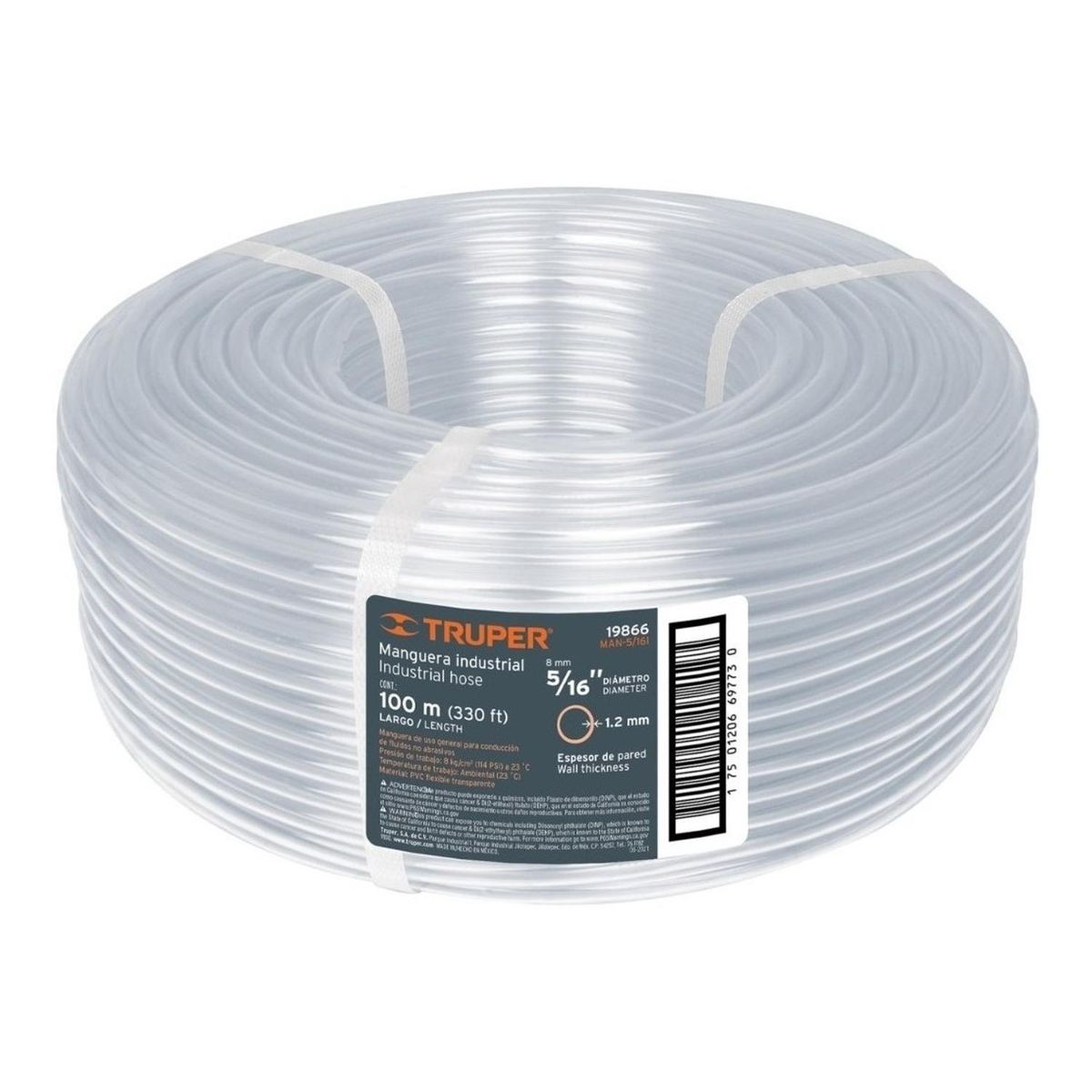 TRUPER - Manguera industrial de nivel 1" rollo por 100 metros Truper