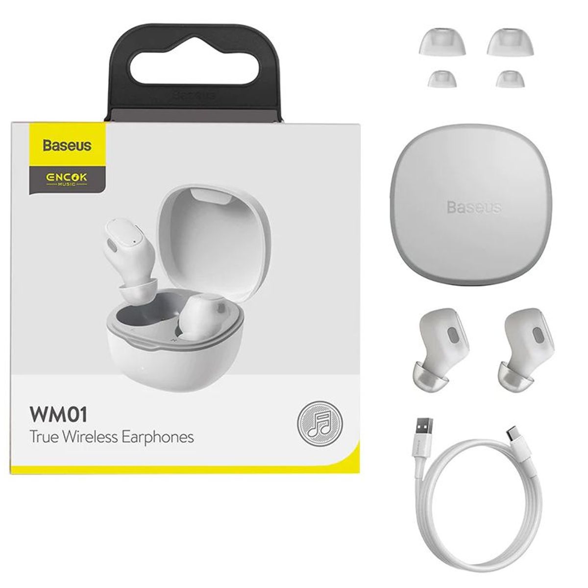 BASEUS - Auriculares Inalámbricos Baseus Encok Wm01 - Blanco